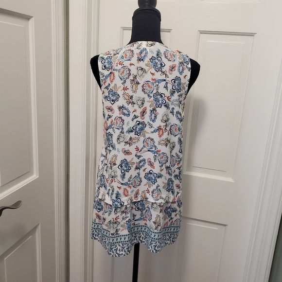 J. Jill Floral Print Sleeveless 100% Rayon Top Size XS, Colorful, Preppy - Picture 5 of 10